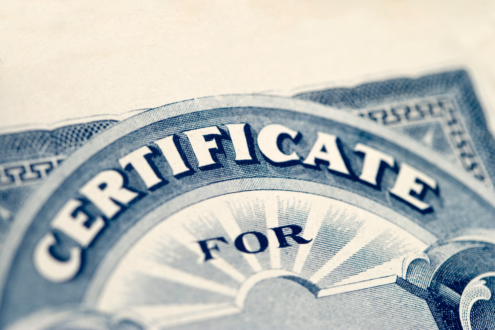 Certificate for...